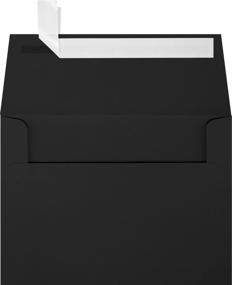 LUXPaper A6 Invitation Envelopes | Peel & Press | 4 3/4" x 6 1/2" | Midnight Black | 80lb. Text | 50 Qty - Image 1